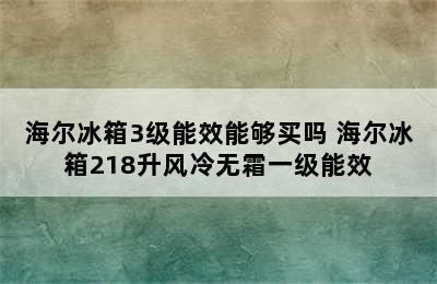 海尔冰箱3级能效能够买吗 海尔冰箱218升风冷无霜一级能效